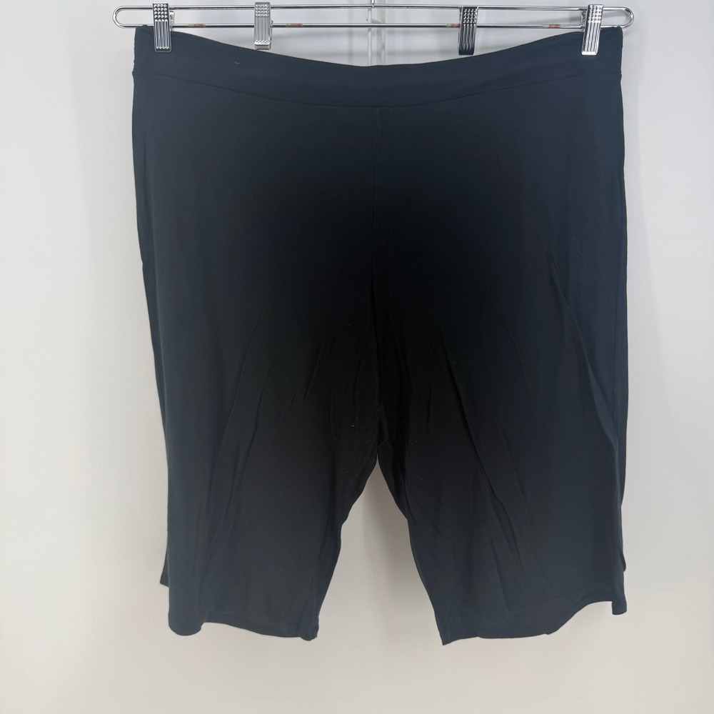 G&O Biker Shorts Women XXL Black High Rise Cotton Jersey Athleisure Loungewear